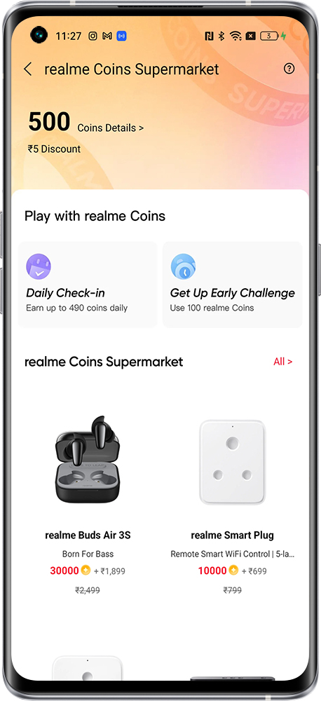 realme coins supermarket 