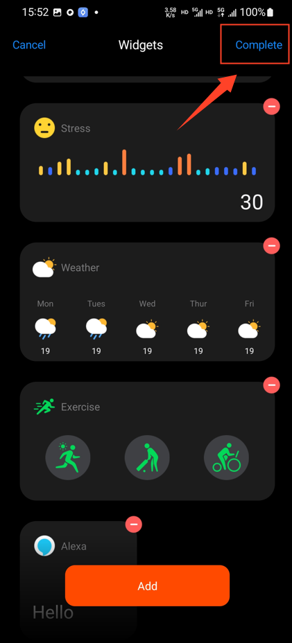 cpmplete widget setting 