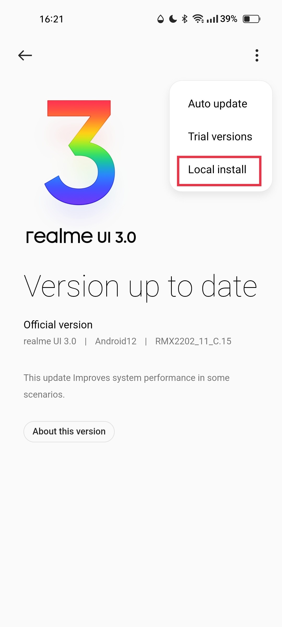 realme UI 3.0 version update 