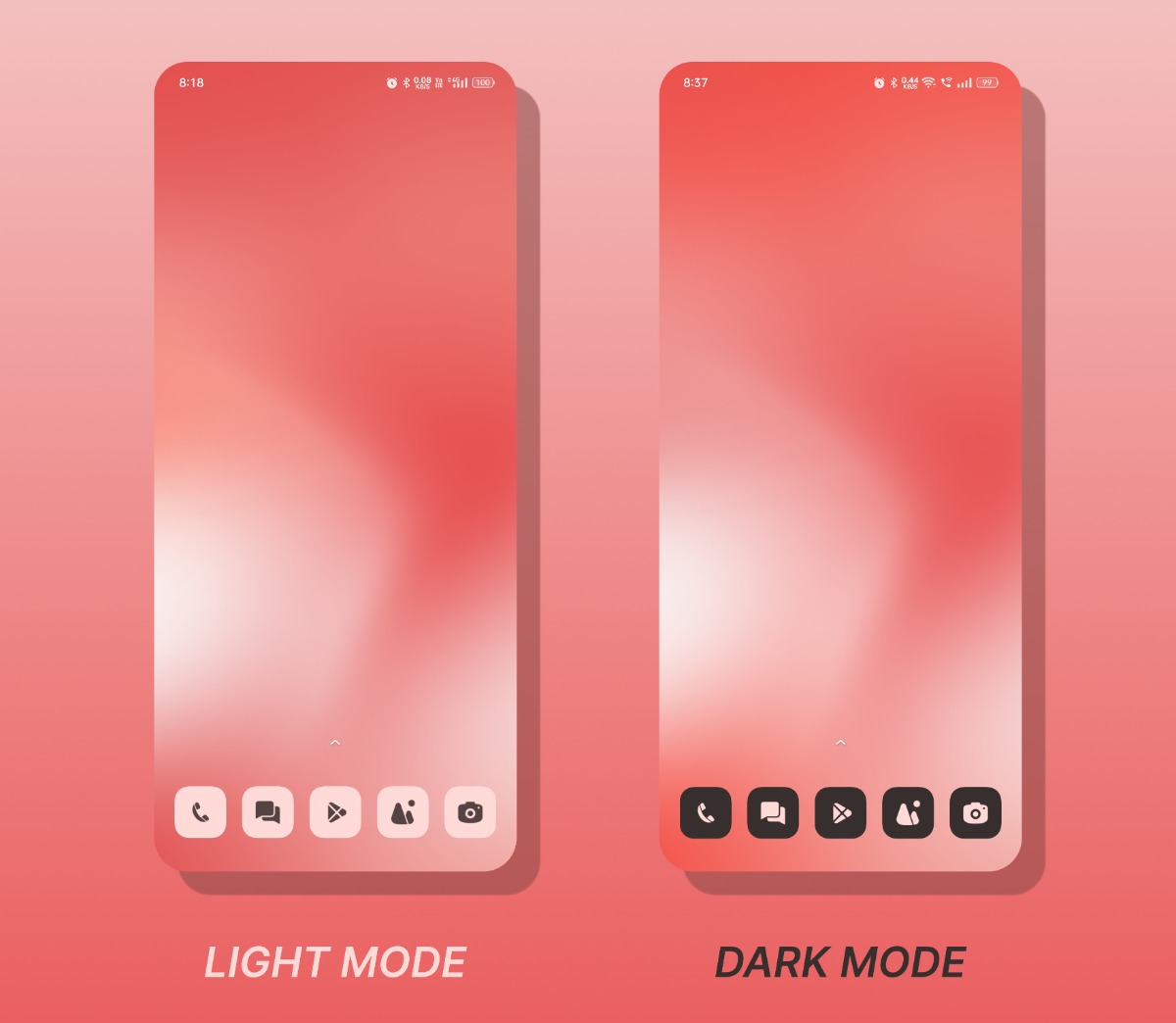  wallpaper color and system mode (light or dark).