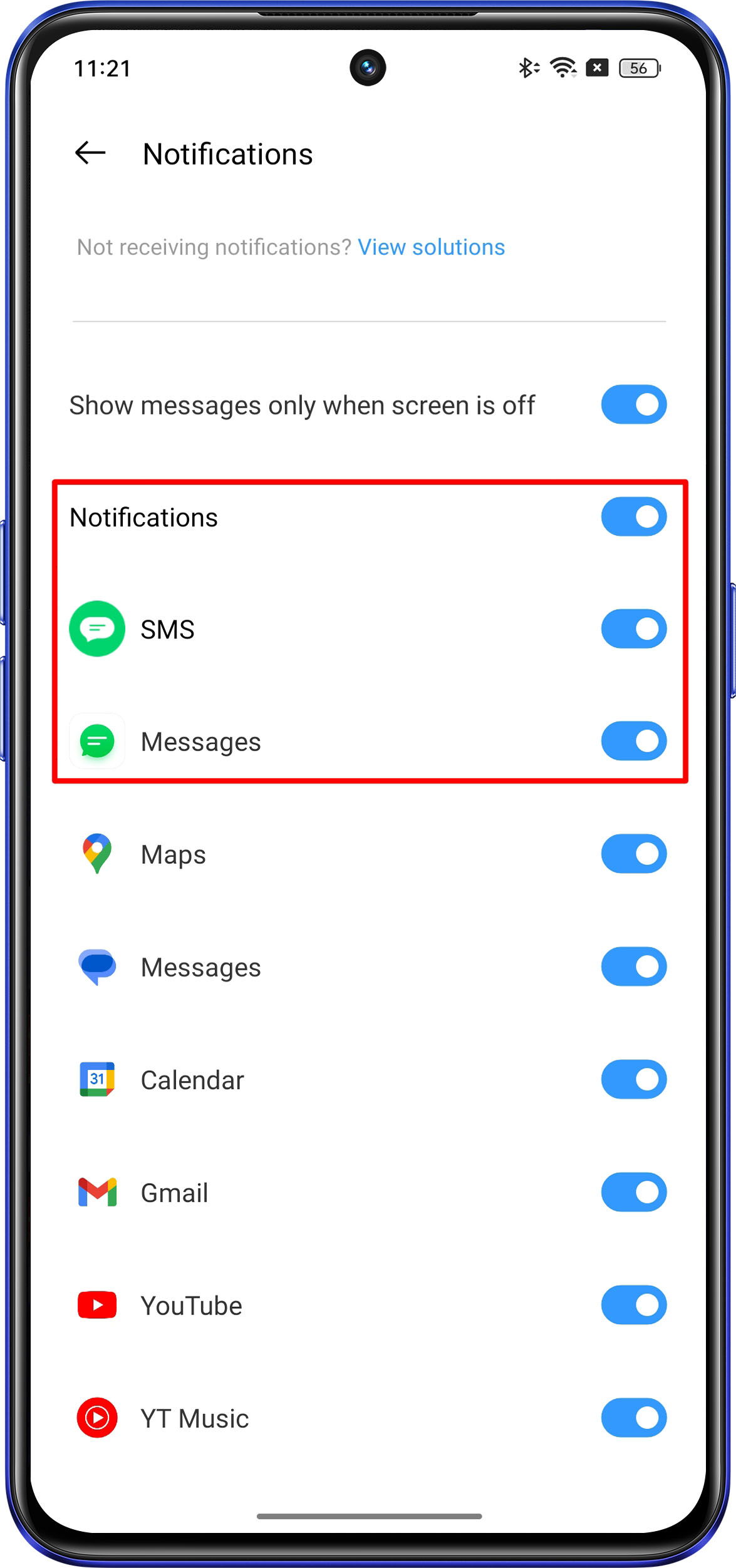 turn on realme watch notification options 