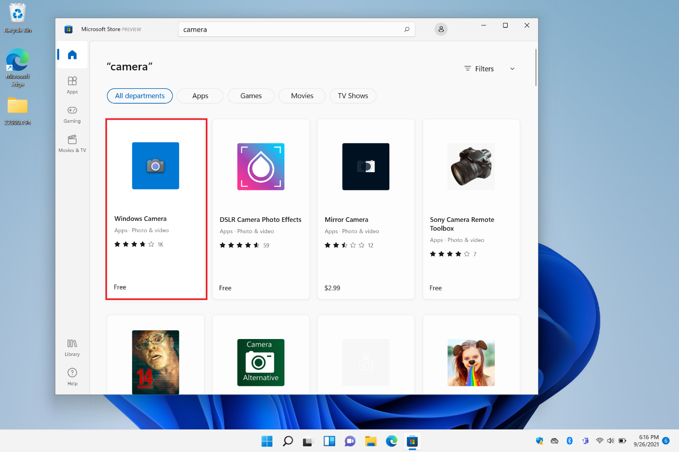 windows 11 camera setting