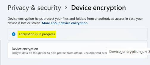 windows 11 device encryption 