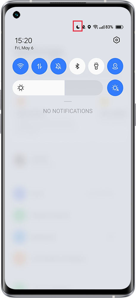 Moon icon in status bar 