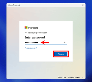 Microsoft account password 