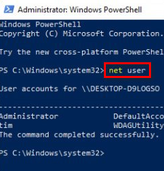 administration Windows power shell 