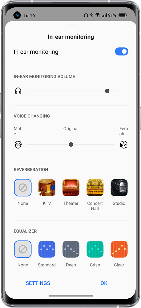 floating window in-ear monitoring 
